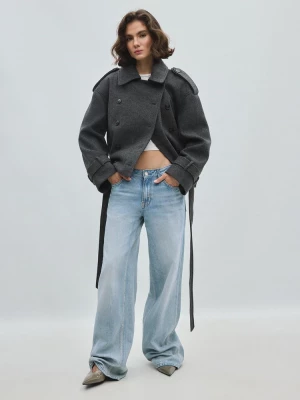 Obrázek produktu Stradivarius Zkrácený Trenčkot Dark Grey