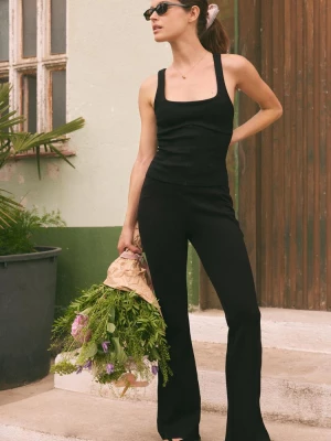 Obrázek produktu Stradivarius Zvonové Legíny Ze Směsi Bavlny Se Švy Black