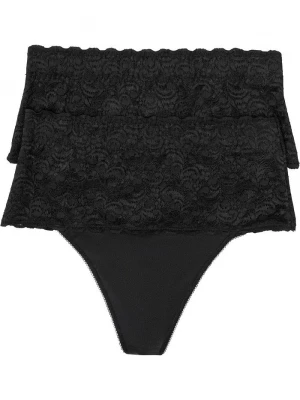 Obrázek produktu Stringi o średnim stopniu modelowania sylwetki (2 pary) BonPrix czarny
