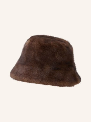 Obrázek produktu Studio Ar Klobouček Typu Bucket Hat Beau Z Umělé Kožešiny tmavě hnědá