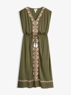Obrázek produktu Sukienka midi boho z lejącej wiskozy BonPrix zielony
