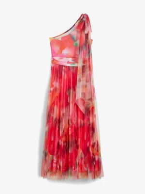 Obrázek produktu Sukienka one-shoulder z plisowaną częścią spódnicową z tiulu BonPrix różowy