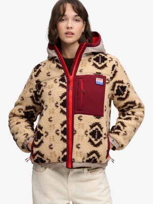 Obrázek produktu Superdry & Co Fleecová mikina béžová / pueblo / tmavě hnědá / bordó