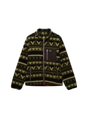 Obrázek produktu Superdry & Co Fleecová mikina tmavě hnědá / olivová / světle zelená / černá