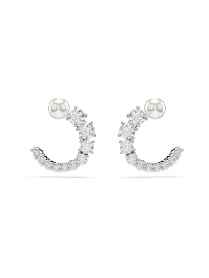 Obrázek produktu Swarovski Náušnice 'Matrix' stříbrná / bílá