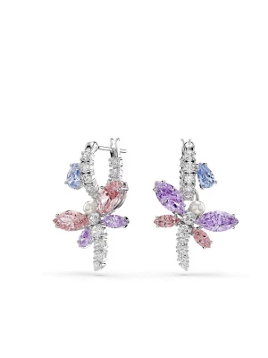 Obrázek produktu Swarovski Náušnice opálová / fialová / pastelově červená / stříbrná