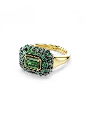 Obrázek produktu Swarovski prstýnek dámský pozlacený kovový s kubickým zirkonem SUBLIMA zelená