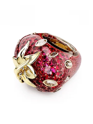 Obrázek produktu Swarovski prstýnek dámský syntetický s křížkem Swarovski krystal IDYLLIA červená