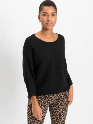 Obrázek produktu Sweter oversize w prążek z mieszanki wiskozy BonPrix czarny