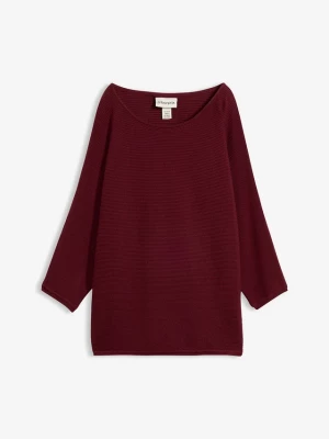 Obrázek produktu Sweter oversize w prążek z mieszanki wiskozy BonPrix czerwony
