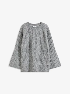 Obrázek produktu Sweter oversize w warkocze BonPrix szary