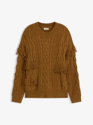 Obrázek produktu Sweter oversize z frędzlami BonPrix brązowy