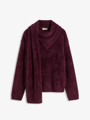 Obrázek produktu Sweter oversize z szalem BonPrix czerwony