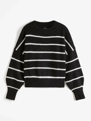 Obrázek produktu Sweter w paski o kroju oversize BonPrix czarny