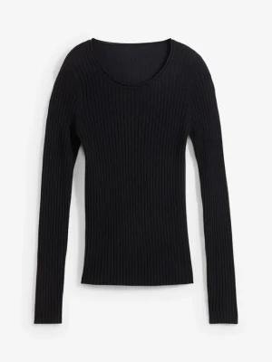Obrázek produktu Sweter w prążek z wełny merino BonPrix czarny