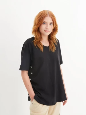 Obrázek produktu Szeroki T-shirt z bawełny organicznej BonPrix czarny