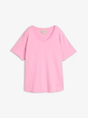 Obrázek produktu Szeroki T-shirt z bawełny organicznej BonPrix różowy