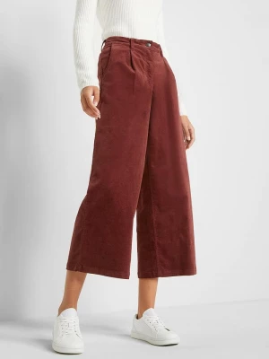 Obrázek produktu Szerokie spodnie sztruksowe culotte high-waist z wygodnym paskiem, dł. 7 / 8 BonPrix brązowy