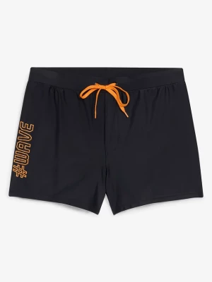 Obrázek produktu Szerokie szorty kąpielowe z elastycznego materiału BonPrix czarny