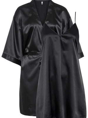 Obrázek produktu Szlafrok kimono + koszulka nocna (kompl. 2-częściowy) BonPrix czarny
