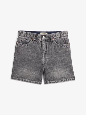 Obrázek produktu Szorty dżinsowe high waist, low stretch BonPrix czarny