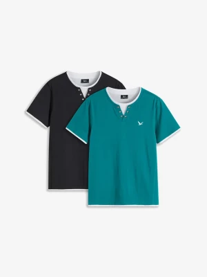 Obrázek produktu T-shirt 2 w 1, krótki rękaw (2 szt.) BonPrix niebieski