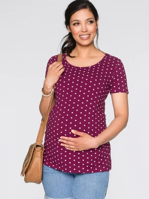 Obrázek produktu T-shirt ciążowy (2 szt.), bawełna organiczna ze wzorem w kropki BonPrix fioletowy