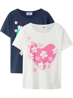 Obrázek produktu T-shirt dziewczęcy z czystej bawełny organicznej (2 szt.) BonPrix biały