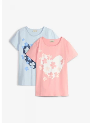 Obrázek produktu T-shirt dziewczęcy z czystej bawełny organicznej (2 szt.) BonPrix niebieski