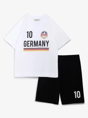 Obrázek produktu T-shirt i bermudy z dżerseju z miękkiej bawełny organicznej (komplet 2-cz.) BonPrix biały
