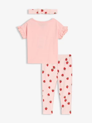 Obrázek produktu T-shirt, legginsy i opaska (komplet 3-cz.) BonPrix różowy