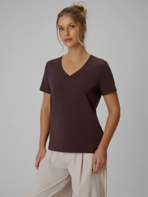 Obrázek produktu T-shirt regular hladký dámský - hnědý 4F