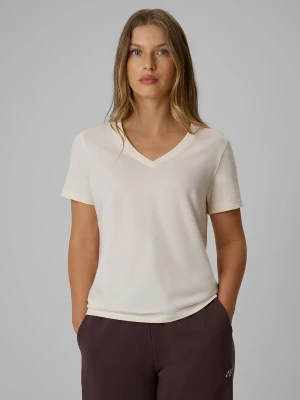 Obrázek produktu T-shirt regular hladký dámský - krémový 4F