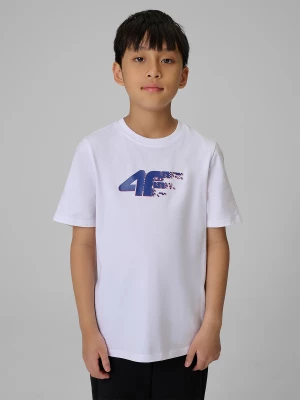 Obrázek produktu T-shirt regular s potiskem chlapecký - bílý 4F