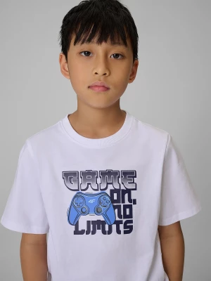 Obrázek produktu 4F T-shirt regular s potiskem chlapecký - bílý