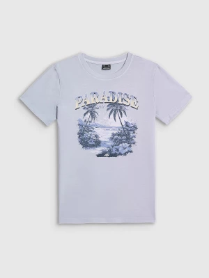 Obrázek produktu T-shirt regular s potiskem dámský - modrý 4F