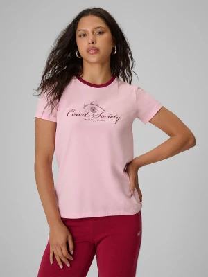Obrázek produktu T-shirt regular s potiskem dámský - růžový 4F