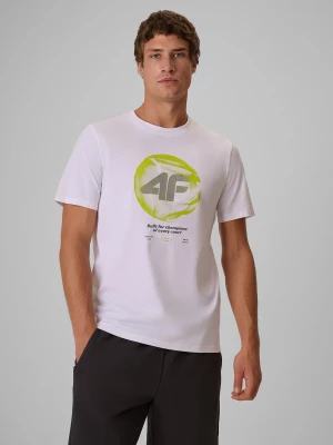 Obrázek produktu T-shirt regular s potiskem pánské - bílé 4F