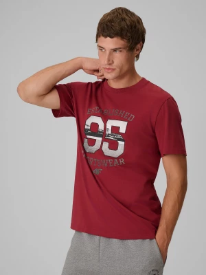 Obrázek produktu T-shirt regular s potiskem pánský - červený 4F