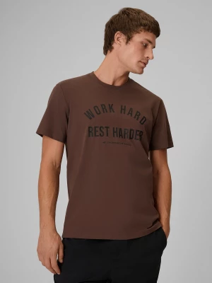 Obrázek produktu 4F T-shirt regular s potiskem pánský - hnědý