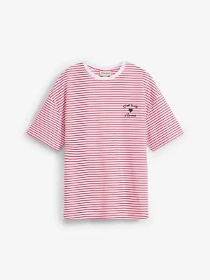 Obrázek produktu T-shirt w paski, z haftem BonPrix czerwony