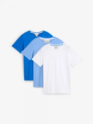 Obrázek produktu T-shirt z bawełną organiczną (3 szt.) BonPrix niebieski