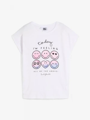 Obrázek produktu T-shirt z buźką, z czystej bawełny BonPrix biały