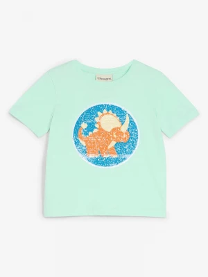 Obrázek produktu T-shirt z czystej bawełny organicznej zdobiony cekinami BonPrix zielony