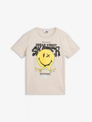 Obrázek produktu T-shirt z emotikoną z czystej bawełny organicznej BonPrix szary