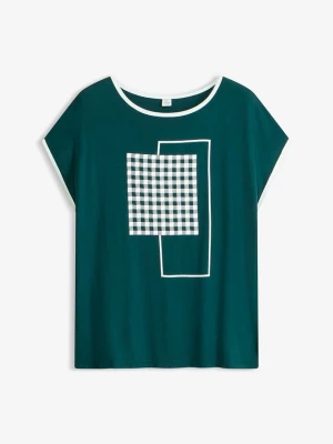 Obrázek produktu T-shirt z kontrastową lamówką BonPrix zielony