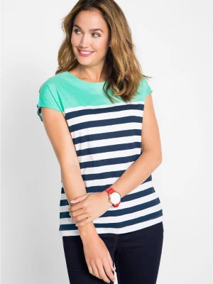 Obrázek produktu T-shirt z przędzy mieszankowej, krótki rękaw BonPrix zielony