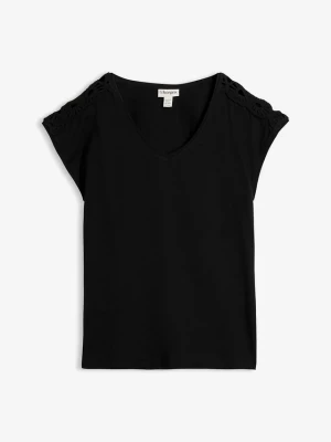 Obrázek produktu T-shirt z szydełkową wstawką BonPrix czarny