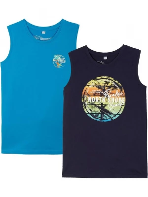 Obrázek produktu Tank top chłopięcy (2 szt.), z bawełny organicznej BonPrix niebieski