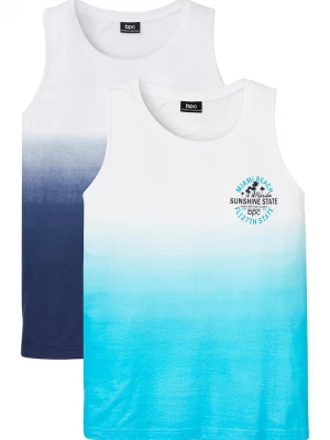 Obrázek produktu Tank top z czystej bawełny (2 szt.) BonPrix niebieski